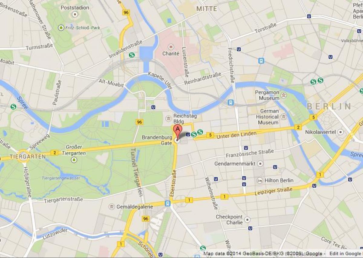 Landkarte von Brandenburger Tor berlin