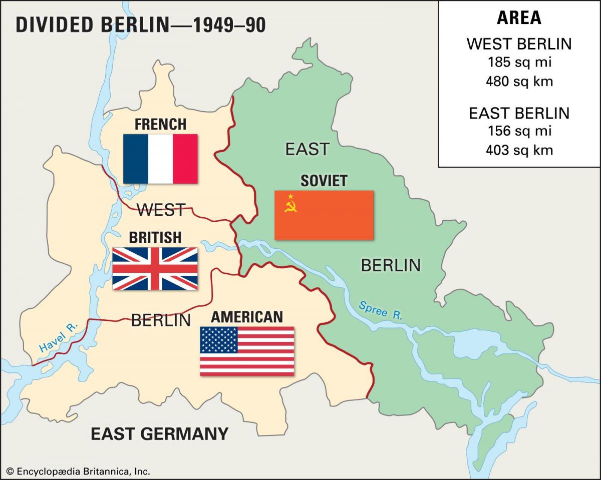 Karte von Ost-berlin west-berlin