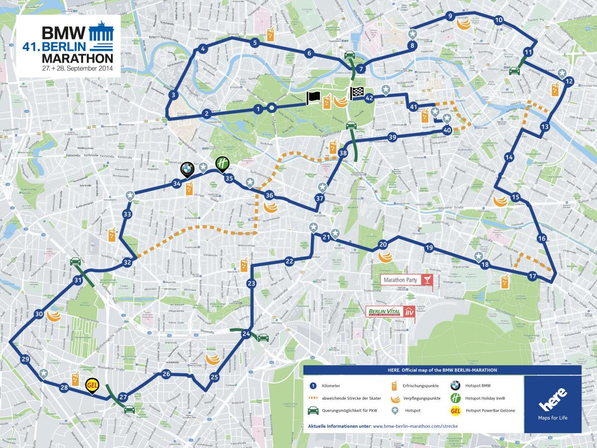 Berlin-marathon-map - Karte der berlin-marathon (Deutschland)