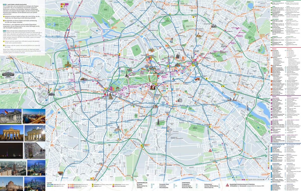 berlin-Stadtplan mit Sehenswürdigkeiten