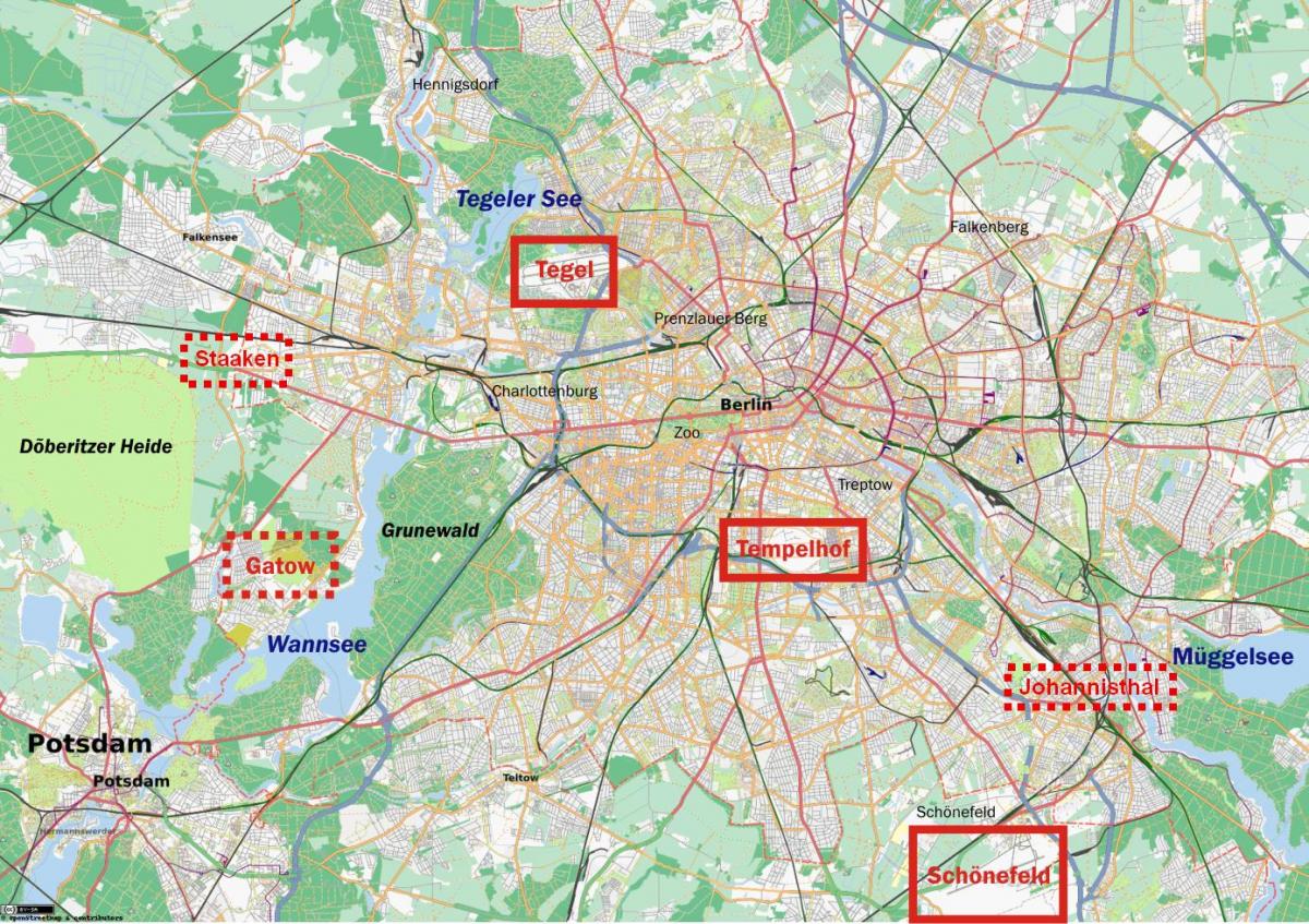 Karte der Flughäfen in berlin, Deutschland