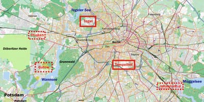 Karte der Flughäfen in berlin, Deutschland